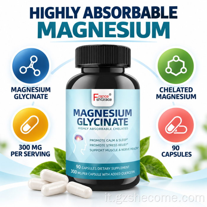 Nuove capsule di glicinato di magnesio Shecome per dormire